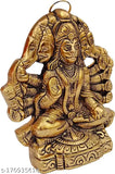 Handcrafted metal Panchmukhi Hanuman ji Murti/Bajrangbali Idol for Diwali decor, 11cm x 1.5cm x 13cm