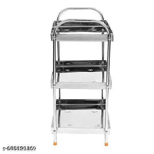 Stainless steel 3-tier dish drainer for modern kitchen, durable cup & glass organizer, fits dishes and small utensils