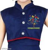 Denim waist apron, embroidered tree patch, red edging