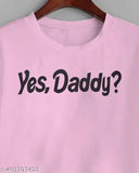 Pink cotton-blend Yes Dady 99 short-sleeve shirt, printed net design for women, size S (bust 33in), made in India