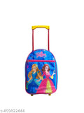 Blue multicolor waterproof polyester school trolley bag, 16 inches, 25L. Durable and stylish kids' backpack with adjustable straps, ideal for carrying A4 notebooks