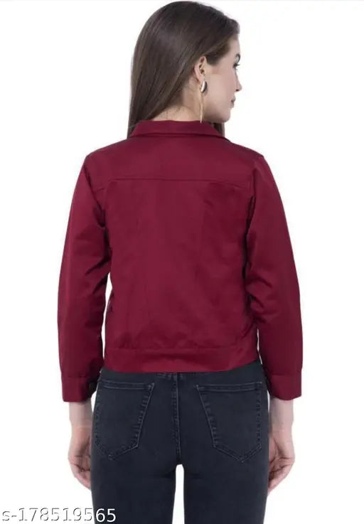 Cotton three-quarter sleeve women's winter jacket combo, solid color for XS to 4XL sizes