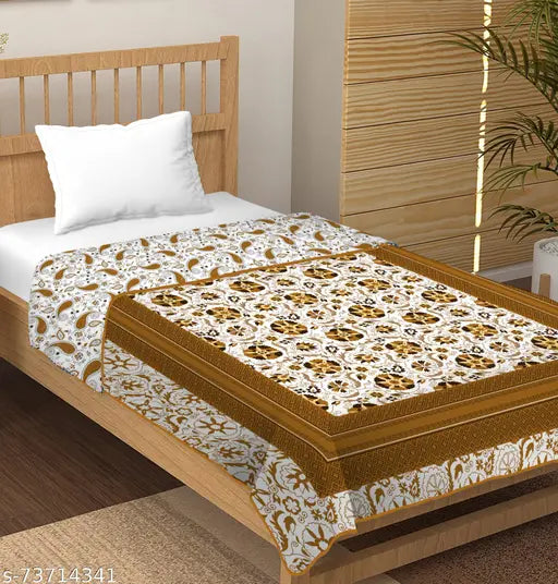 Hand-block printed single Dohar (60x90), cotton daily use fabric for free size, Tundwals design