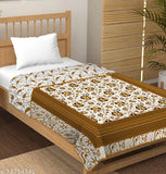 Hand-block printed single Dohar (60x90), cotton daily use fabric for free size, Tundwals design