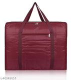 Large maroon fabric double bed blanket cover, sturdy zip closure for wardrobe clothes storage organizers