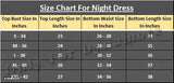 Trending Indian poly crepe night suits for women & girls set, featuring short sleeves & dyed/washed net pattern. Includes 2 sets in S, M, L, XL sizes for a restful sleep experience with en-suite spa bath, premium amenities, and modern decor