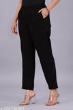 Black cotton trousers with side pockets