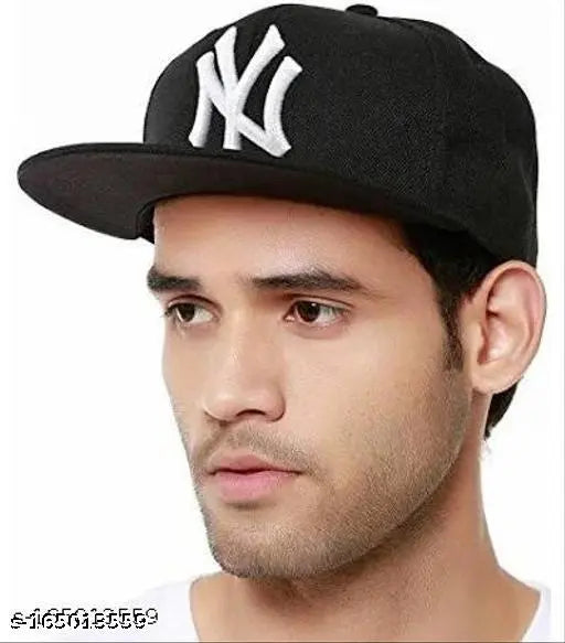 Black and white New York Yankees baseball cap, adjustable fit for men or women