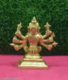 Brass Varahi Amman 8-handed god idol, intricate detailing, small size, Indian craftsmanship