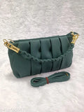 Aqua cross body sling bag with chain straps and multiple compartments