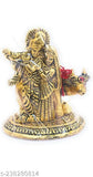 Gold Radha Krishna religious idol, 35-inch decoration showcasing Kamdhenu cow for home pooja and vastu, gifting material