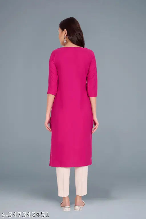 Printed poly crepe women's straight-cut kurti combo pack 6, Indian ethnic fashion for festive, office, wedding, casual, party wear and daily use