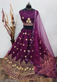 Embroidered net lehenga set with choli and dupatta, free size, Indian embellished bridal wear under 399