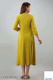 Rayon festive embroidery Anarkali, printed combo, three-quarter sleeves, stylish Indian clothing