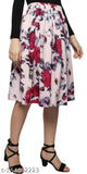 Floral pattern skirt with black strappy top