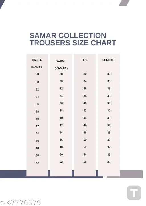Cotton Lycra stretch trousers (26-52 waist size), pack of 2 with side pockets - Samar Collection, made in India