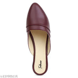 Leather S-CUT MULE sandals for women, stylish flats with leather pattern and slip-on fastening