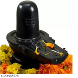 Marble black Shivling decorative showpiece, 5 cm tall and 1.5 inch wide, Indian origin