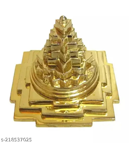 Brass Vastu Shree Yantra, 1.5 x 1.5 inch for home office, pure brass, India origin
