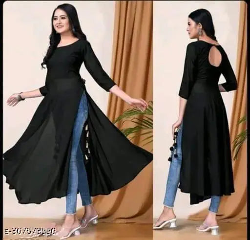 Georgette AASTHA blouse, solid combo, three-quarter sleeves, Indian fashion clothing for women size S-XL