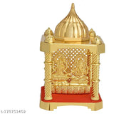 Brass Laxmi Ganesh Idol with Diya Design, decorative showpiece for Diwali home decor, 5"L x 16"H x 5"B