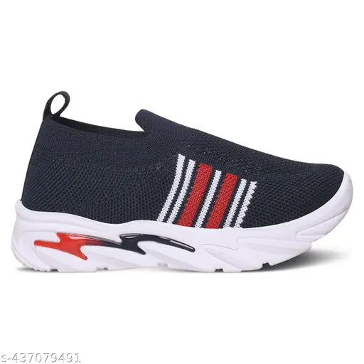 Blue and white kids' mesh knitting Velcro shoes