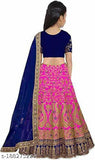 Red, blue, pink, yellow, black designer silk lehenga choli for girls aged 12 years, intricate embroidery, Indian ethnic wear