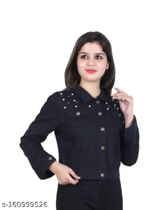 Embellished net cotton blend jacket ZB, fancy women's short sleeve, size S-XL, made in India