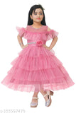 Stylish party girls ethnic gowns, net solid pattern for kids aged 4-8 years, Indian traditional wear