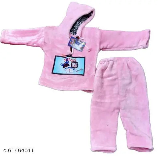 Velvet printed net Kids winter dress set, warm and cozy for baby boys and girls in various sizes from 0-18 months, origin India