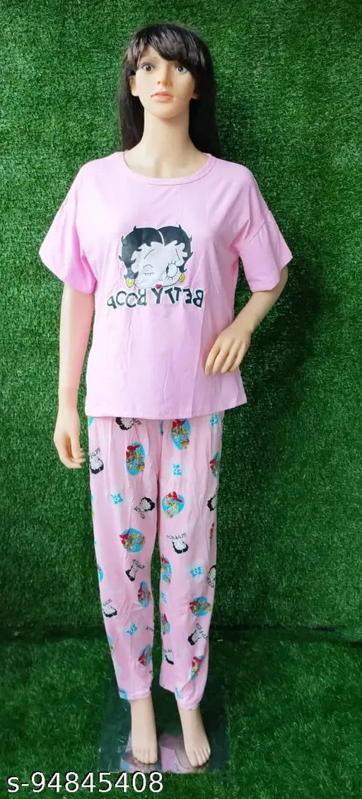 Imported fabric night suit in summer cool hosiery, short-sleeved printed pyjamas for men