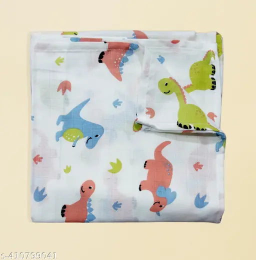 Cotton Febvibe Baby Muslin Swaddleshawl, 100x100cm, 0-18 Months - Vibrant hand-block prints, ideal for swaddle & multiple uses