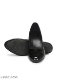 Black synthetic ballerinas: stylish, comfortable slip-ons for women (sizes IND-3 to IND-9), made in India