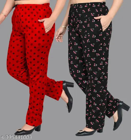 Red and black polka dot sweatpants women's casual wear set