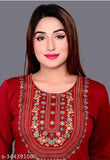 Woolen embroidered kurte with fleece lining and ari work design