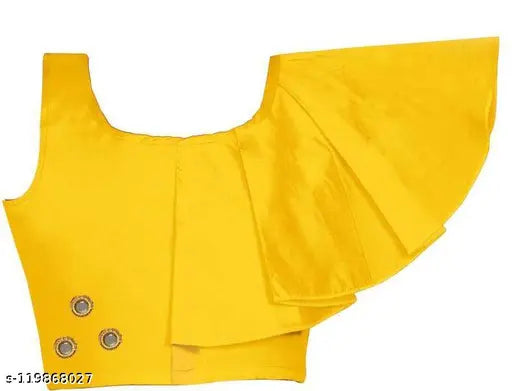 Trendy kids' lehenga choli in cotton blend and taffeta silk, sleeveless, solid top with mirrored work, Indian-origin, traditional Indian attire for girls aged 3-16 years