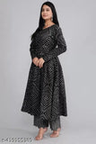 Fancy elegant rayon printed anarkali with palazzo set in tan, viscose rayon fabric, long sleeves, single size