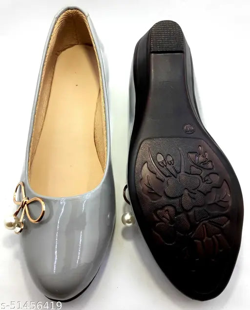 Synthetic leather Shooting Star Bally ladies bow buckle, modern party footwear with closed back and comfortable sole