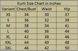 Cotton kurti with one chest pocket and waistband