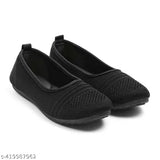 Black canvas Duruky Casual slip-on ballerina with comfortable wedge heel - latest women's and girls collection