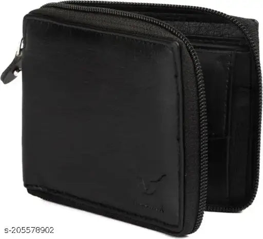 Faux leather bi-fold wallet, textured pattern, 2 compartments. Sleek accessory for men & women, perfect for everyday use