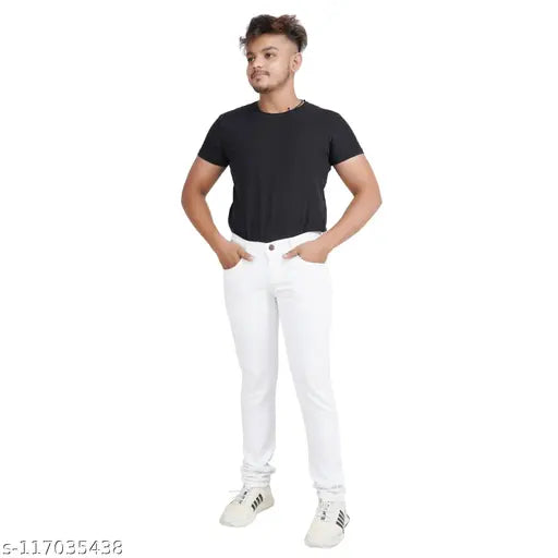 Men's fashion denim jeans, solid pattern, size 28 or 30 or 32, made in India