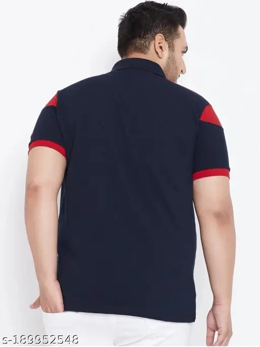 Urban men's plus size colorblocked polo T-shirt, cotton short sleeves, available in sizes XXXL to 7XL
