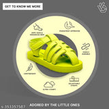 Bright neon green flip flops, unisex style