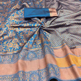 Pink Banarasi silk saree with Zari work, elegant and soft, ready to ship from the SHIV store