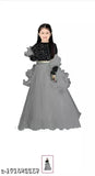 Velvet and net ethnic lehenga cholis for kids, solid and embellished, semi-stitched, various sizes from 6-13 years, India origin