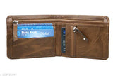 Brown PU casual wallet by Tejaro Men, ideal gift for men. 3 compartments, free size (6cm x 8cm)