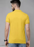Men's cotton blend polo neck half sleeve T-shirt in solid color, ideal for casual wear, made in India