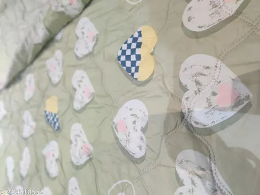 Cotton double bed AC comforter, cozy and warm, glass cotton, double-side reversible