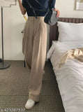 Beige wide leg trousers